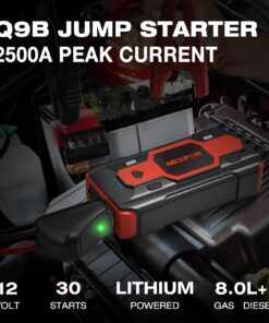 NEXPOW Battery Jump Starter 2500A Car Jump Starter (up to 8.0L Gas/8L Diesel Engines) 12V Car Battery Booster Pack with USB Quick Charge 3.0 and 4 LED Modes Red Blue Warning 20 71XA0YU73tL