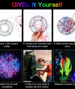 Lychee Neon Light El Wire with Battery Pack, 15 Feet, Blue 15ft 27 71XANLQT09L