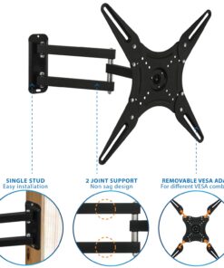 Mount-It! Full Motion TV Wall Mount With Articulating Arm | Tilt, Swivel, and Rotation Motion Mount | Flat Screen Bracket for 23-55” | VESA Compatible up to 400x400 | 66 lbs Capacity 22 71XArFVpJCL