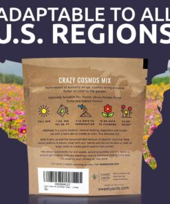 Cosmos Seeds Wildflower Mixture - Bulk 1 Ounce Packet - Over 5,000 Seeds - Pink, Yellow, Orange, Red, Purple and White Mixed Species! 1 Ounce Pouch 35 71XAuX1ZDYL