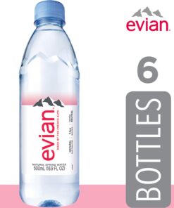 evian Natural Spring Water 500 mL/16.9 Fl Oz (Pack of 6), Bottled Naturally Filtered Spring Water in Individual-Sized Bottles 16.9 Fl Oz (Pack of 6) 17 71XCcaCJgCL