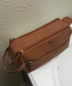 RUSTIC TOWN Buffalo Leather Toiletry Bag : Vintage Travel Shaving & Dopp Kit : for Toiletries, Cosmetics & More : Spacious Interior & Waterproof Lining : Compact, Fits Easily in Luggage Brown 44 71XCkVAUvL 1