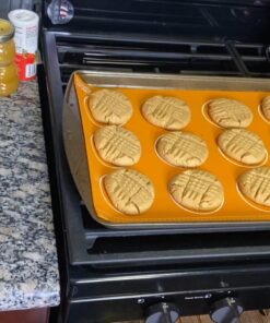 Kitchen + Home Silicone Baking Mats - Set of 2 Non-stick, BPA Free Food Grade Silicone Mat Liners for Half-Size Cookie Sheet with Measurements 26 71XCqtAPVgL
