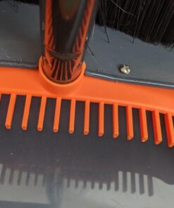 TreeLen Broom and Dustpan Set with 52" Long Handle for Home Kitchen Room Office Lobby Floor Use Upright Stand Up Stand Up Broom with Dustpan Combo A Orange Broom and Dustpan 40 71XD7aLBxFL