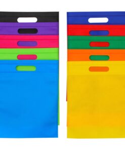 Aneco 50 Pieces 9.5 by 11.5 Inches Non-woven Bags Poly Goodie Treat Bag Rainbow Colors Tote Bag Party Gift Handles Bag Party Favors, 10 Colors 28 71XF4LXTpFL