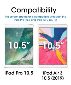 Alternative view of amFilm Glass Screen Protector for iPad Air 3, iPad Pro 10.5" (2017), Apple Pencil Compatible, Tempered Glass, 2 Pack