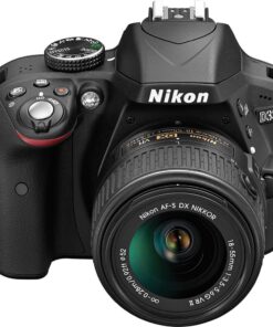 Nikon D3300 24.2 MP CMOS Digital SLR with Auto Focus-S DX Nikkor 18-55mm f/3.5-5.6G VR II Zoom Lens (Black) Black w/ 18-55mm Base 50 71XGDIcOENL
