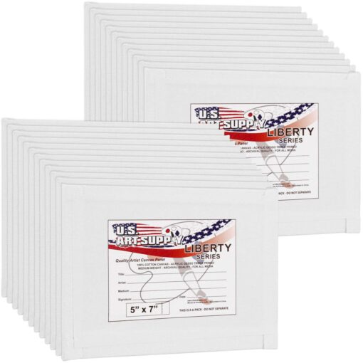 US Art Supply 5 X 7 inch Professional Artist Quality Acid Free Canvas Panels 12-Pack (1 Full Case of 12 Single Canvas Panels) 5" x 7"