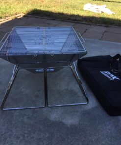 Quick Grill Medium: Original Folding Charcoal BBQ Grill Made from Stainless Steel/Carrying Bag for Backpacking Included / 43 71XGgGwxewL