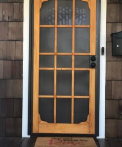 Prime-Line 3809BZ3068-I-WF Woodguard Steel Security Door – Traditional Screen Door Style with the Strength of a Steel Security Door – Steel and Wood Construction, Non-Handed, Bronze (Single Pack) 36 71XHUCsMbSL