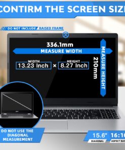 Alternative view of ZOEGAA MacBook Air M2 Privacy Screen, Removable Privacy Screen for MacBook Air inch, Anti Blue Light Privacy Filter for MacBook Air (15.6 inch (Diagonal)-16:10 Aspect Ratio) 15.6 inch (Diagonal)-16:10 Aspect Ratio