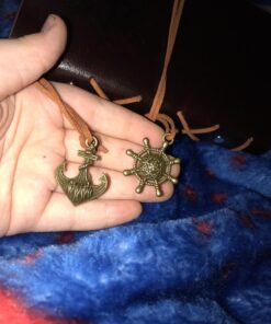 EvZ Leather Writing Journal Notebook, 7 Inches Vintage Nautical Spiral Blank String Diary Notepad Sketchbook Travel to Write in, Unlined Paper, Retro Pendants, Classic Embossed, Coffee 59 71XHk665zpL