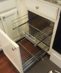 Rev-A-Shelf 5WB2-1822-CR 18 x 22 Inch Two-Tier Kitchen Organization Cabinet Pull Out Storage Wire Basket, Chrome 18 in 46 71XINNylfnL