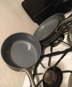 GreenPan Lima Hard Anodized Healthy Ceramic Nonstick 12 Piece Cookware Pots and Pans Set, PFAS-Free, Oven Safe, Gray 48 71XITXug9nL