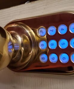 MiLocks TKK-02P Digital Door Knob Handle Lock with Electronic Keypad - Keyless Entry Smart Door Lock with Adjustable Latch Locks, Audible Tones for Interior Front Doors & More, Polished Brass 29 71XIfUBE78L