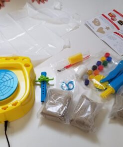 Faber-Castell Pottery Studio - Kids Pottery Wheel Kit for Ages 8+, Complete Pottery Wheel and Painting Kit for Beginners, 3 lbs of Sculpting Clay and Tools 45 71XIrO6x4nL