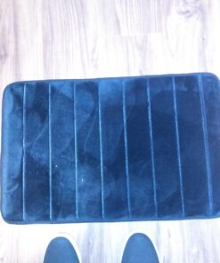 FINDNEW [Update Non-Slip Soft Microfiber Memory Foam Bath Mat,Toilet Bath Rug,with Increased Friction Bottom Washable Quickly Drying Bathroom mats (16" X 24", Black) 16"X 24" 34 71XJgIIrKL