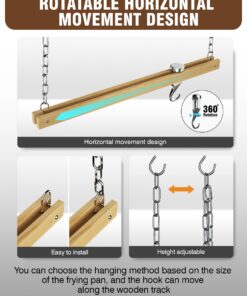 Cooks Standard NC-00269 Standard, Single Bar, 36-Inch Ceiling Mounted Wooden Pot Rack, Brown 26 71XLOWXzQsL