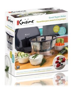 Euro Cuisine GY60 Greek Yogurt Maker with Ultra Fine Mesh Stainless Steel Strainer Basket, BPA Free, Patented Greek Yogurt Strainer, Ideal for Healthy Homemade Yogurt, Dips, and Desserts (Black) 22 71XLRrELF9L