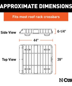 Alternative view of CURT 18115 Universal 42 x 37-Inch Black Steel Roof Rack Rooftop Cargo Carrier