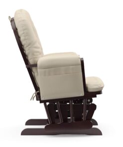 Storkcraft Premium Hoop Glider and Ottoman (Espresso, Beige) – Padded Cushions with Storage Pocket, Smooth Rocking Motion, Easy to Assemble, Solid Hardwood Base Espresso W/ Beige Micro 37 71XMnYZzhL