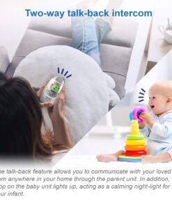 VTech DM221 Audio Baby Monitor with up to 1,000 ft of Range, Vibrating Sound-Alert, Talk Back Intercom & Night Light Loop, White/Silver Monitor with One Parent Unit 29 71XNEtXMPL 3