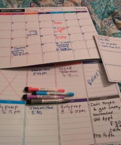 STYLIO Dry Erase Calendar Whiteboard. Set of 3 Magnetic Calendars for Fridge: Monthly, Weekly Organizer & Daily Notepad. Refrigerator & Wall Family Calendar. 4 Fine Point Markers & Eraser Included White 44 71XNQDefD9L 1