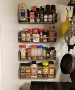 Simple Houseware Wall Mounted Spice Rack, Silver, Set of 2 40 71XOnzl GGL