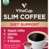 VitaCup Slim Organic Coffee Pods, Diet Support with Ginseng, Garcinia, B Vitamins, Bold Medium Dark Roast, Single Serve Pod, Compatible with Keurig K-Cup Brewers,16 Ct Slim Coffee 16 Count (Pack of 1)
