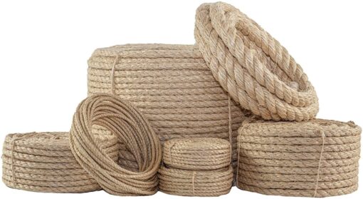 SGT KNOTS Twisted Sisal Rope for Cat Tree Replacement Parts - Sisal Twine Natural Rope and Thick Twine for Crafts, DIY, Gardening, Decor, Indoor, Outdoor Use - Sisal Rope in Multiple Lengths 1/4 inch x 10 feet
