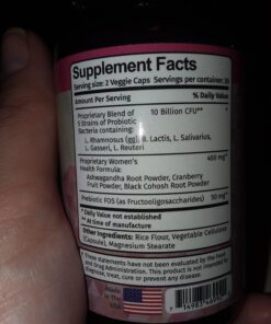 Vitamin Bounty Women's Pro Daily - Vaginal Probiotic & Prebiotic & pH Balance, Probiotics for Women Vaginigal Health, 10 Billion CFUs Per Serving with Cranberry, Gluten-Free - 60 Capsules 60 Count (Pack of 1) 46 71XQQcw7m1L