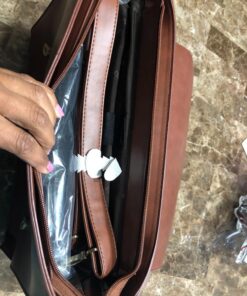 ECOSUSI Women's Briefcase Vegan Leather Laptop Bag for Work Shoulder Computer Satchel Bag with Detachable Bow 14 inch Coffee 54 71XRFhagGtL