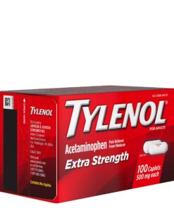 Tylenol Extra Strength Caplets with 500 mg Acetaminophen Pain Reliever Fever Reducer ct, no Flavour, 100 Count 100 Count (Pack of 1) 48 71XRIIueJJL