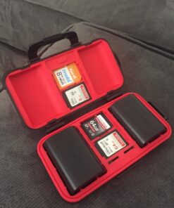 Camera Battery and Memory Card Storage Case, SD CF Memory Cards Holder Case, Waterproof & Shockproof Plastic Tank Organizer for Nikon, Canon Camera Batteries, Good for Outdoor Travel Use 29 71XSGpIuOxL