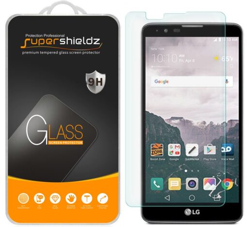 Supershieldz Designed for LG Stylo 2 Tempered Glass Screen Protector, Anti Scratch, Bubble Free