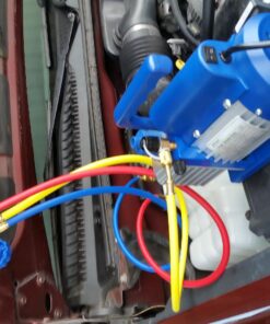 ZENY 3,5CFM Single-Stage 5 Pa Rotary Vane Economy Vacuum Pump 3 CFM 1/4HP Air Conditioner Refrigerant HVAC Air Tool R410a 1/4" Flare Inlet Port, Blue 48 71XTfeRvkTL