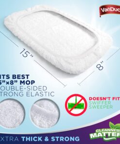 VanDuck 100% Cotton Pad Terry Cloth Mop Refills 15x8 inches, 2 Pack (Mop is Not Included) 2 Count (Pack of 1) 10 71XUHpj zxL