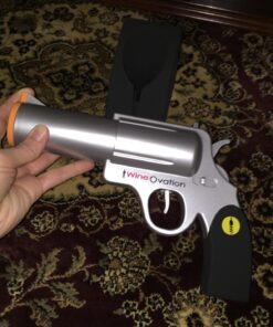 WineOvation Electric Gun Wine Opener (Silver) - Open your Wine Bottle fast and without hassle - Best Electronic Automatic Corkscrew for Gun Enthusiasts and Wine Lovers - Rechargeable Battery Operated a_Wine Gun Silver 47 71XV0pjIHzL
