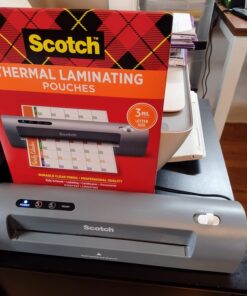 Scotch Thermal Laminating Pouches, Clear, Fits Letter Sized (8.9 in. × 11.4 in.) Paper, 100 Pouches 100-Pack 48 71XVZCgwwtL