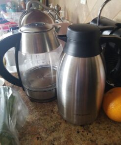 Thermal Coffee Carafe 68oz / 2L - 24 Hours Hot Beverage Dispenser, Insulated Stainless Steel Water Coffee Urn, Coffee Carafes For Keeping Hot Coffee Dispenser for Parties - Hot Chocolate Dispenser Silver 33 71XWjwT4wtL