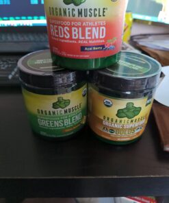 Organic Muscle Super Reds Powder - Organic Greens and Reds Superfood Powder with Organic Acai Berry, Pomegranate & Cranberry for Natural Energy & Metabolism Boost - Vegan & Non-GMO, 30 Servings Acai Berry Reds 30 Servings (Pack of 1) 35 71XXHSR9dqL