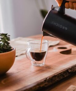 GROSCHE Turin Double Wall Glass Espresso Cups WITH HANDLES - Insulated Glass Cappucino Mugs - Clear Mug - Double Walled Latte Cup - Espresso Mugs (2.35 fl oz - Set of 2) With handle 1 EA 17 71XYo2Su3HL