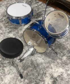 Mendini By Cecilio Kids Drum Set - Junior Kit w/ 4 Drums (Bass, Tom, Snare, Cymbal), Drumsticks, Drum Throne - Beginner Drum Sets & Musical Instruments Sky Blue 13-inch 35 71XahHULQjL