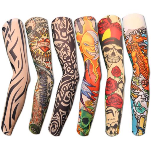 Akstore Temporary Tattoo Sleeves Set Arts Temporary Fake Slip On Tattoo Arm Sleeves Kit Multicolor Set1