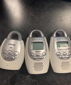 VTech DM221-2 Audio Baby Monitor with up to 1,000 ft of Range, Vibrating Sound-Alert, Talk Back Intercom, Night Light Loop & Two Parent Units, White 43 71Xdrva7xWL 1