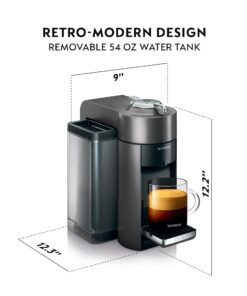 Nespresso Vertuo Coffee and Espresso Machine by De'Longhi with Milk Frother, 1000 Milliliters, Graphite Metal Machine + Frother 18 71Xdz1UndpL