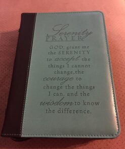Christian Art Gifts Women's Fashion Bible Cover Serenity Prayer, Aqua/Black Faux Leather, Large 44 71XeapyItjL