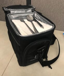 Evolutionize Meal Prep Insulated Lunch Bag - Meal Prep Cooler Bag Patented Lunch Box includes Portion Control Meal Prep Containers + Ice Pack (3 Meal, Black) 3 Meal Black/Black 29 71XfGp4QyuL