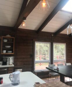 Globe Electric 65380 1-Light Flush Mount Ceiling Light, Dark Bronze, Satin Finish, Antique Brass Accents, Clear Glass Shade, Ceiling Light Fixture, E26 Bulb, Bulb Not Included Dark Bronze with Clear Glass 51 71Xfv9 70gL