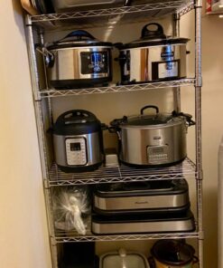 Amazon Basics 5-Shelf Medium Adjustable, Heavy Duty Storage Shelving Unit on 4'' Wheel Casters, Metal Organizer Wire Rack, Chrome, 30" L x 14" W x 64.8" H With Wheels 30 71XgAkOSZL